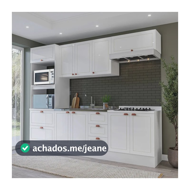 Cozinha Pérola Com Rodapé 5 Peças Torre Quente Cc Branco