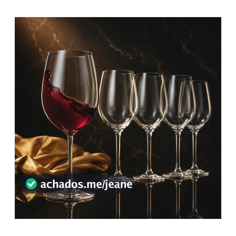 Jogo 6 Taças Bohemia 580ml Cristal Titanium Vinho Tinto Cristal Titanium
