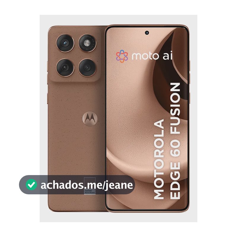 Smartphone Motorola Edge 60 Fusion 5G - 256GB 8GB RAM+16GB Ram Boost, Tela Quad-Curve moto AI 50MP Sony Camera ultrarresistencia militar IP68 + IP69 - Mocha Mousse