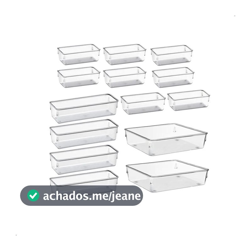 Kit Organizadores Com 14 Multiuso Gavetas Empilhavel
