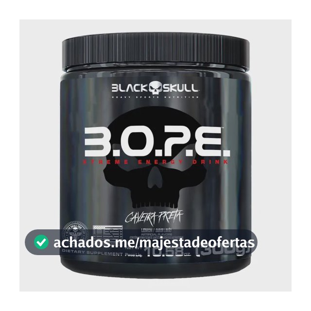 Black Skull Pré Treino B.O.P.E. Sabor Limão em pó x 300g