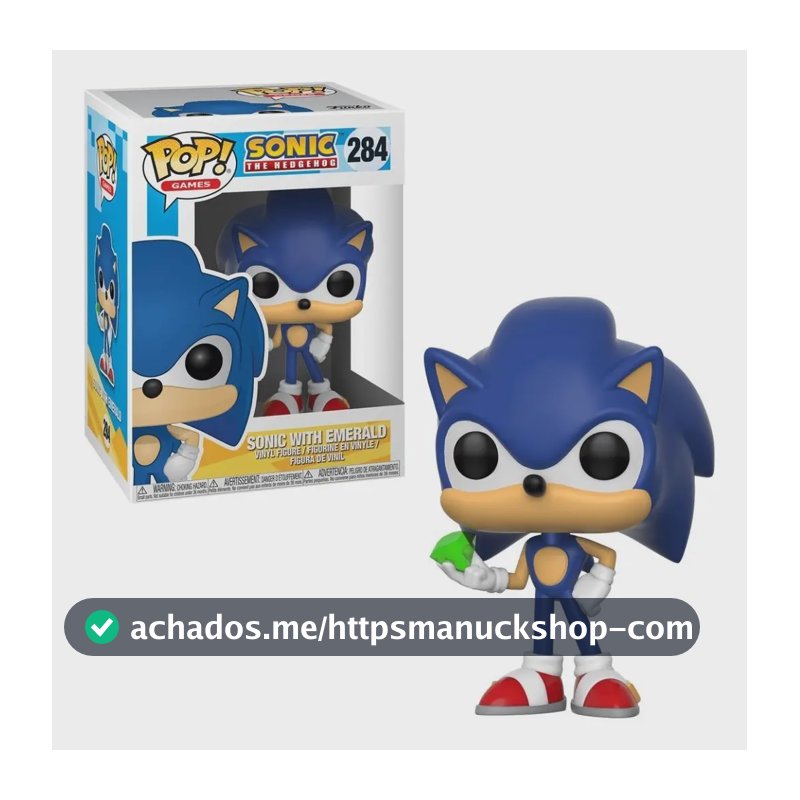 Boneco Funko Pop! Sonic The Hedgehog - Sonic With Emerald