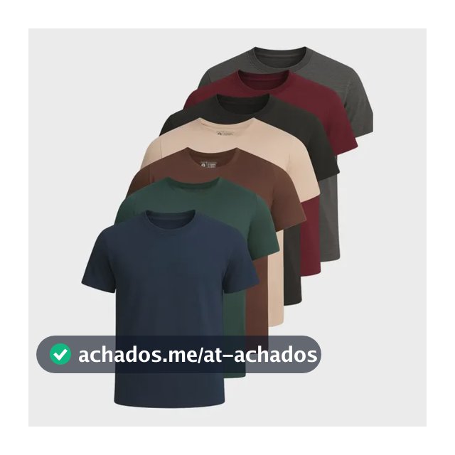Kit 7 Camisetas Basica Lisa Algodão Premium Masculina