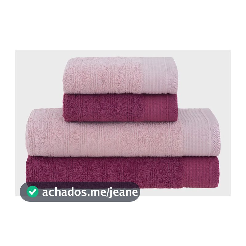 Jogo De Toalhas De Banho Buddemeyer Brisa 4pçs Cor Rosa E Bordô Rosa/bordô Liso