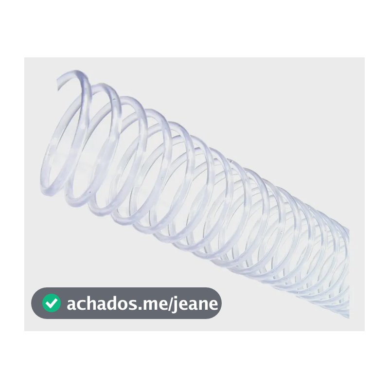 Espiral Para Encadernação Cristal 9 Mm Para 50 Folhas 100un