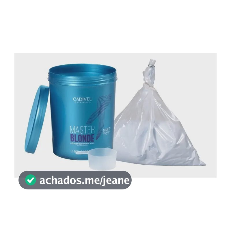 Master Blonde Pó Descolorante Azul Cadiveu 400g Clareia 8 Tons Cabelo Barba Sobrancelhas