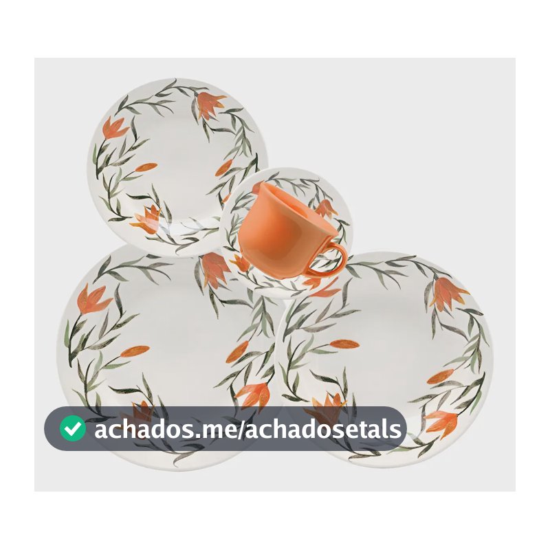 Aparelho De Jantar E Chá Donna Lírios 20 Peças Biona