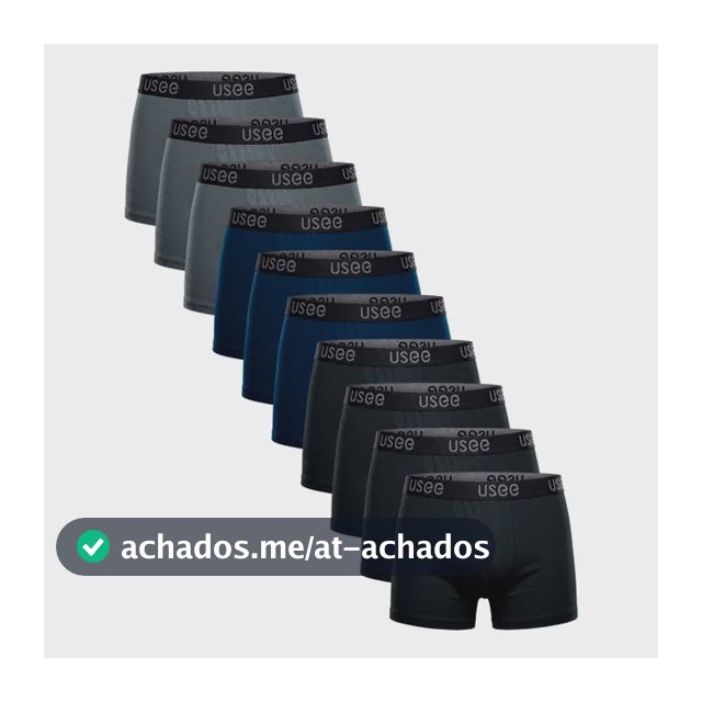 Kit Com 10 Cuecas Boxer Algodão Adulto Usee Brasil