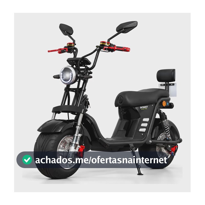 Scooter X13 Bicicleta Elétrica 1000w Chopper Moto Sem Cnh Preto