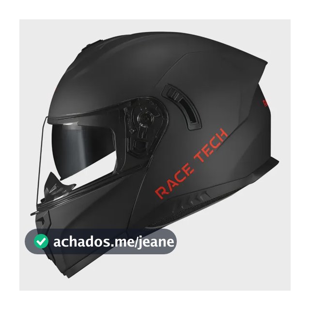Capacete Moto Race Tech Signal Articulado Preto Fosco