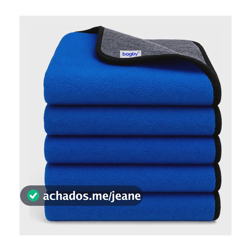 Kit 5 Toalha Pano Microfibra Automotivo 2 Lados 600gsm 40x40 Sortida