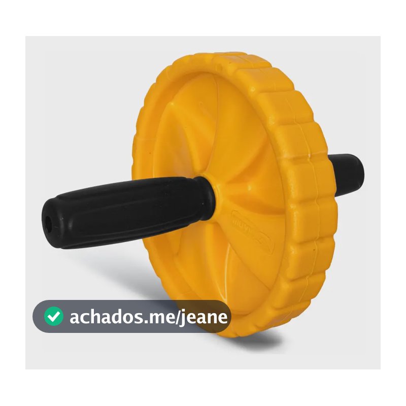 Roda Abdominal Muvin Basics – Roda Para Exercícios Abdominais - Equipamento Para Treinamento de Força no Abdômem - Treino Funcional – Exercícios – Academia - Crosstraning Cor Preto/Amarelo