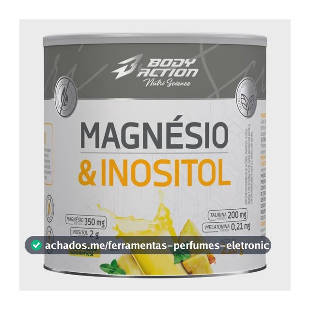 Mineral/vitamina Bodyaction Nutri Science Magnésio E Inositol Taurina Melatonina 210g Em Pó Sabor Abacaxi Com Hortelã X 210g