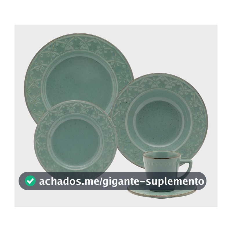 Aparelho De Jantar E Chá 20 Peças Oxford Mendi Malaquita Verde