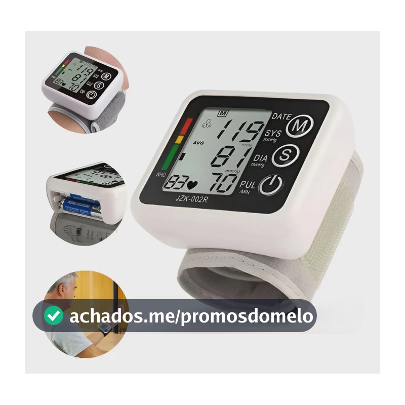 Medidor Pressão Digital De Pulso Com Voz Monitor Inteligente Branco