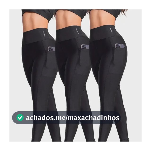 Kit 3 Legging Com Bolso Fitness Feminino Atletyca