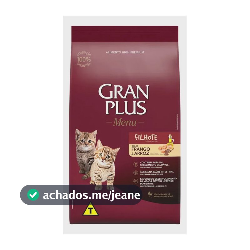 Ração Granplus Para Gatos Filhotes Sabor Frango E Arroz 3kg
