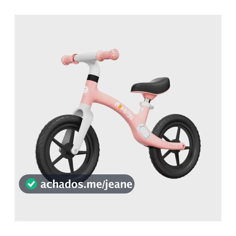 Bicicleta De Equilíbrio Infantil Sem Pedal Aro 12 Altura Ajustável Até 20kg Mubike Maxi Toys - Rosa
