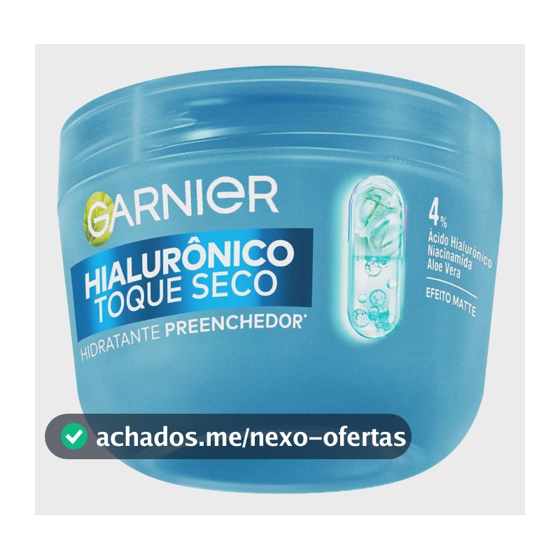 Gel Creme Hidratante Facial Hialurônico Toque Seco com Ácido Hialurônico, Niacinamida e Aloe Vera, Peles Mistas e Oleosas, 85g