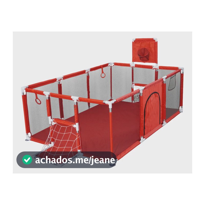 Cercadinho Chiqueirinho Grande Playpen Bebe Infantil Criança Com Tela De Proteção Cor Vermelho