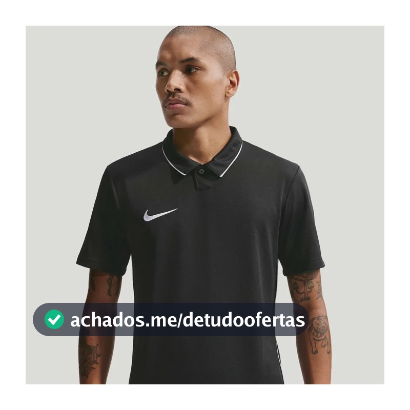 Camisa Polo Dri-fit Nike Park26 Masculina Preto/branco M