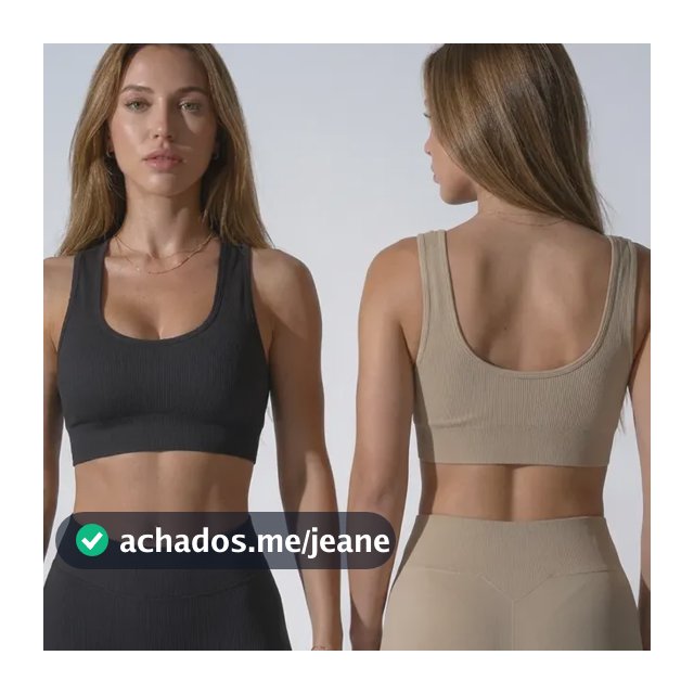 Kit 2 Top Academia Poliamida Sem Costura Com Bojo Removível