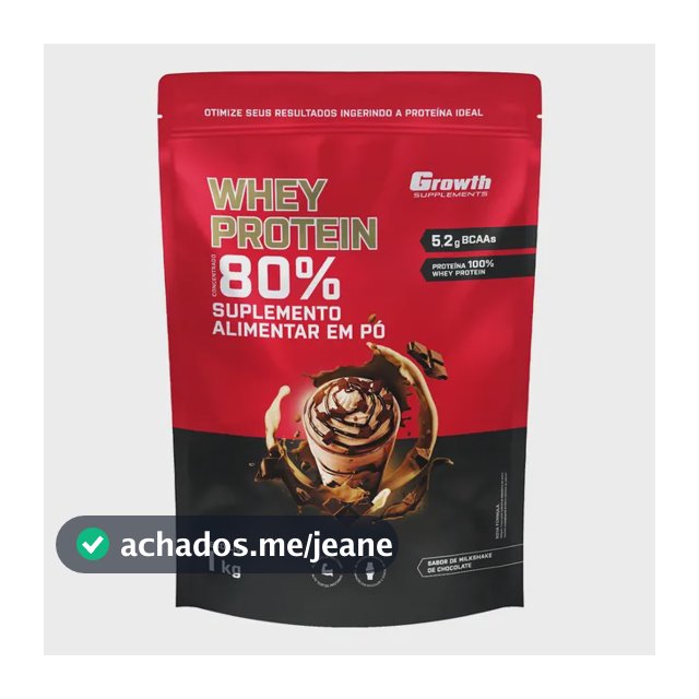 Proteína Growth Supplements Whey concentrado em pó sabor Milkshake de chocolate x 1kg