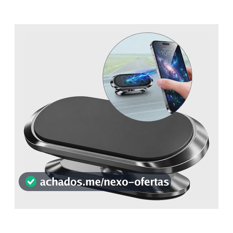 Suporte Celular Gps Carro Veicular Articulado Magnético Preto