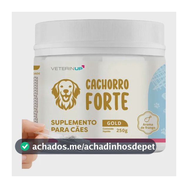 Cachorro Forte Gold 250g Suplemento para Cães com Ômega 3 Biotina Probióticos Vitaminas Minerais Aminoácidos e Extrato de Yucca