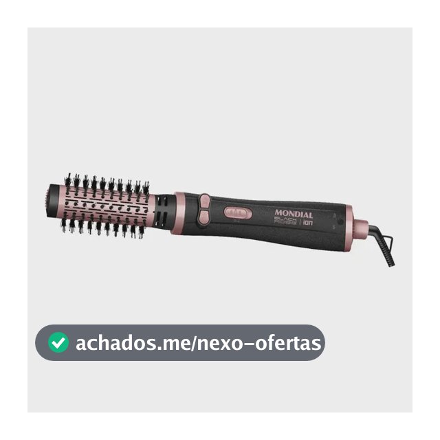 Escova Rotativa Mondial Ceramica Tourmaline Ion 3x1 Erb-01 Rosa 127/220v