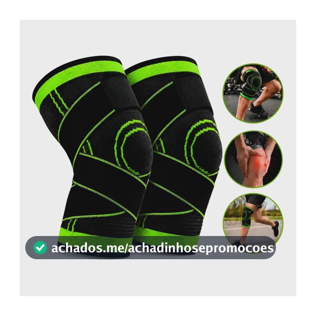 Kit 2 Joelheiras Esportiva Ortopédica Articulada Compressão Preto Único
