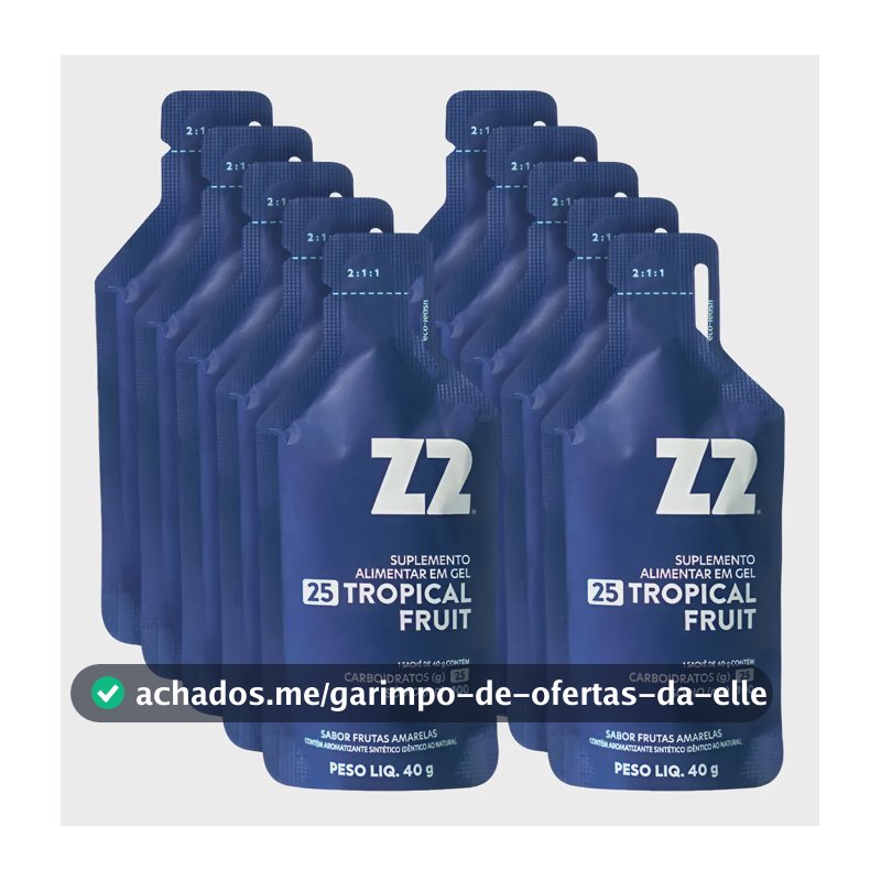 Energy Gel Z2 Tropical Fruit Box 10 Unidades Sachê 40g Natural