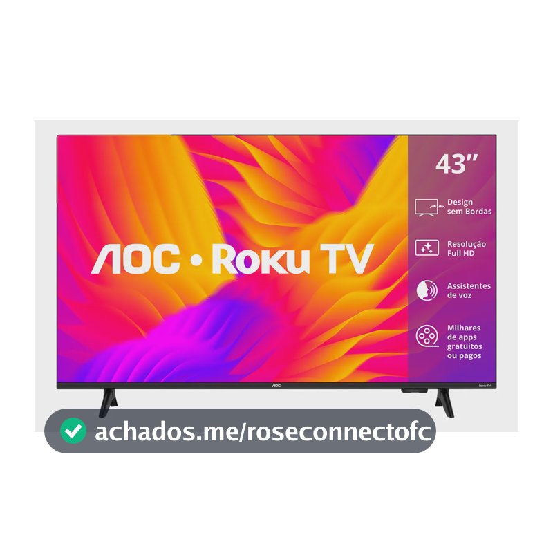 Smart Tv Aoc Led 43 Full Hd Wi-fi Roku Tv Sem Bordas