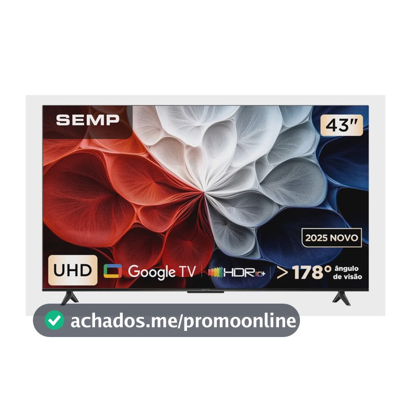 Smart Tv Semp 43 Polegadas Led Hva 4k S62 Wifi Bluetooth Google Tv 3 Hdmi Hdr10+ Dolby Audio 43s62