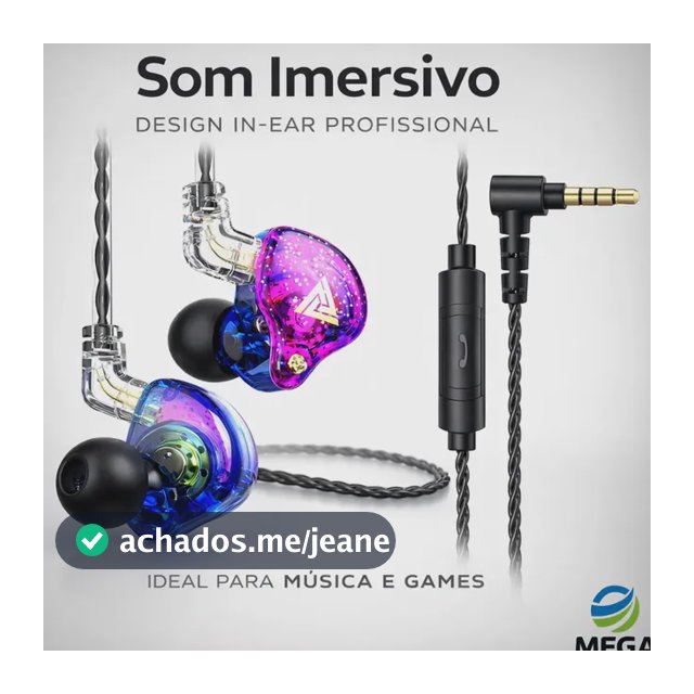 Fone De Ouvido In-ear Gamer Qkz Ak6 Pro Com Microfone Cancelamento De Ruído Roxo Purple
