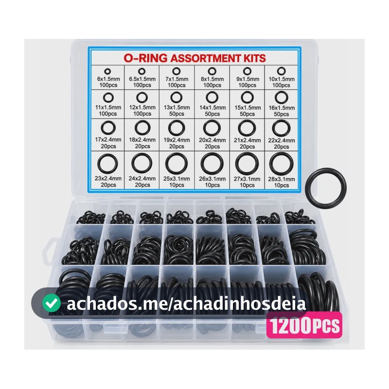 Kit 1200 Anel De Vedação Borracha O-ring Diversos Estojo