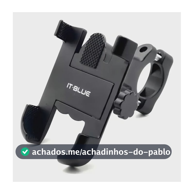 Suporte celular com carregador para moto guidão alumínio articulado preto