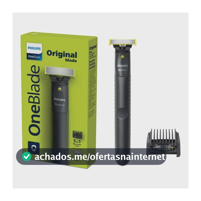 Barbeador e Aparador Elétrico Philips OneBlade com Pente 5 em 1, Sem Fio e À Prova D'Água - QP1425/10