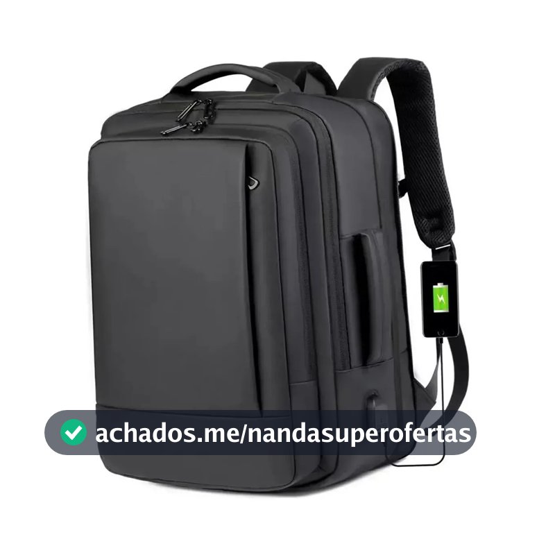 Mochila jiesipote-9242 À Prova D'água Reforçada Expansível Cor Preto
