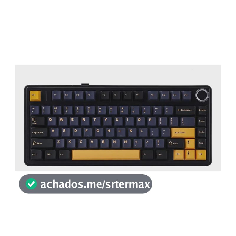 Teclado Mecânico Aula F75 Preto Sem Fio Tri Mode 75% Hotswap Rgb Idioma Inglês Us