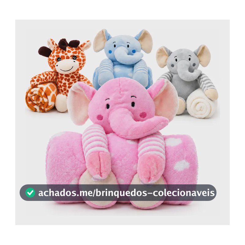 Manta Para Bebê Soft Naninha Pelúcia Antialérgica Enxoval Elefante Rosa