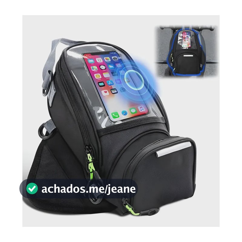 Alforge Bolsa Mala Universal De Tanque Da Moto Com Imã Preto Preto