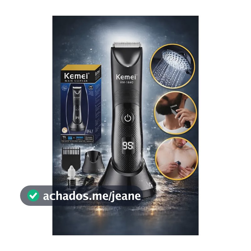 Aparador Pelos Íntimos Kemei Km-1840 À Prova D'água Ipx7 Preto 127/220v