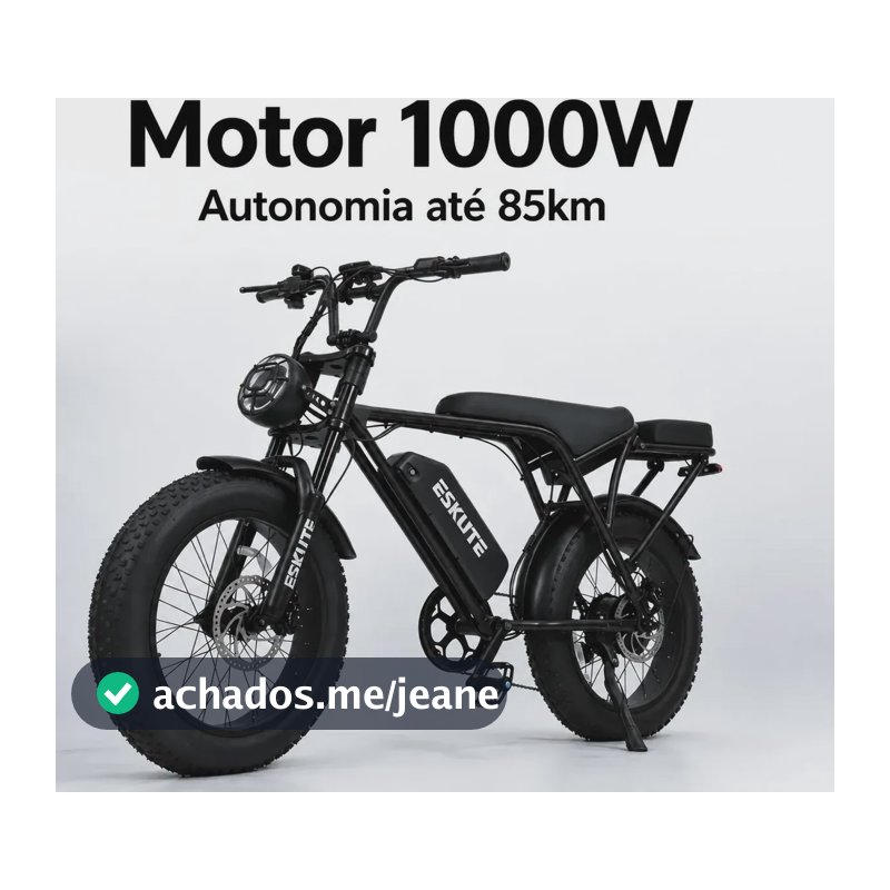 Bicicleta Bike Eletrica E6 1000w 85km Freio Hidraulico Preto 20