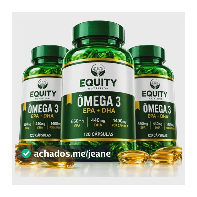 Ômega 3 Epa Dha 1400mg Equity Kit 3 Frascos 360 Cápsulas Sem Sabor