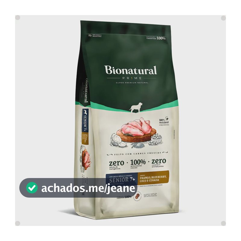 Ração Seca Bionatural Prime Sênior Cães Pequena Frango 2,5kg