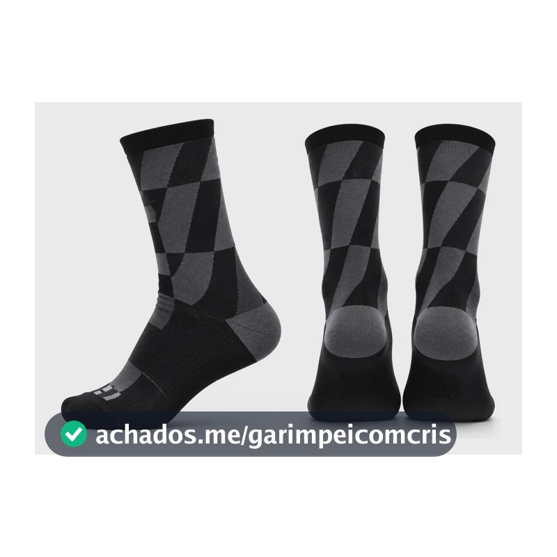 Meia Kappa Esportiva Poliamida Performance Quadri Cano Médio Preto-grafite 38-43