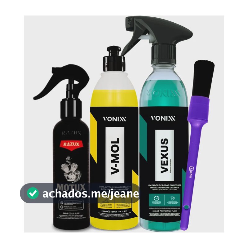 Kit Limpeza De Motor Vexus 500ml + V-mol Vonixx + Verniz