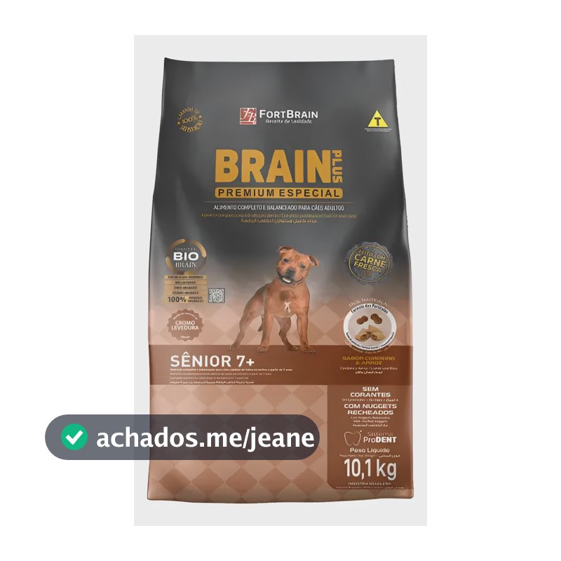 Ração Brain Plus Senior Cordeiro E Arroz 10,1kg