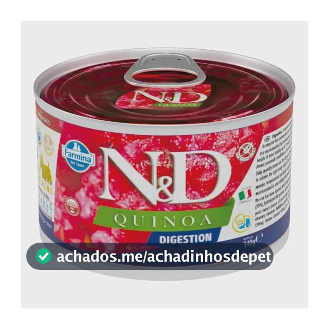 Ração Úmida Cão Adulto N&D Quinoa Lata 140g Cuidado digestivo